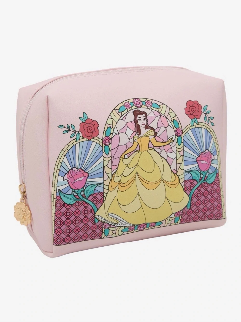 New Disney Beauty and The Beast Belle Stained Glass Portrait Cosmetic Case